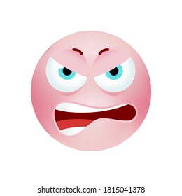 Cute Emoticon with Cartoon Style on White Background . Isolated Vector Illustration 