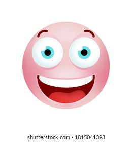 Cute Emoticon with Cartoon Style on White Background . Isolated Vector Illustration 