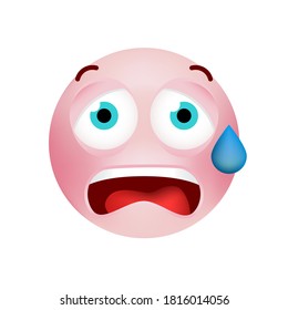 Cute Emoticon with Cartoon Style on White Background . Isolated Vector Illustration 