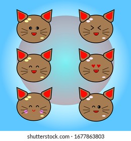 Cute emoticon cat vector design