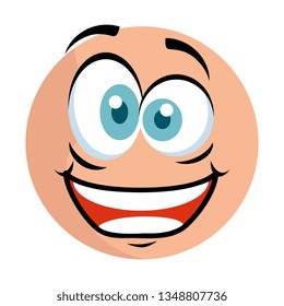 cute emoticon with crazy face