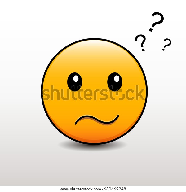 Cute Emoticon Doubts Question Marks Above Stock Vector (Royalty Free ...