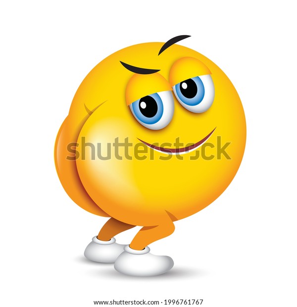 Cute Emoticon Emoji Twerk Vector Illustration Stock Vector (Royalty