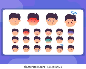 Cute emoticon flat character style