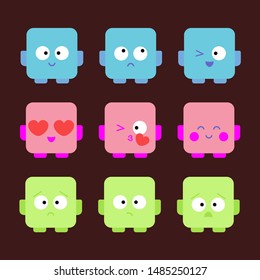 cute of emoticon icon set