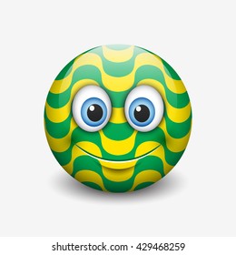 Cute emoticon isolated on white background with Copacabana pattern motive - smiley - vector illustration