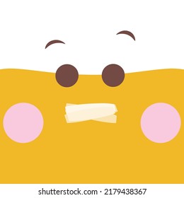 Cute emoticon with kawaii expression on a white background illustration hand drawn