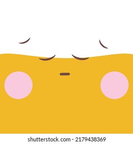 Cute emoticon with kawaii expression on a white background illustration hand drawn