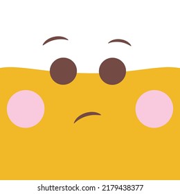 Cute emoticon with kawaii expression on a white background illustration hand drawn