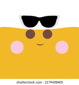 Cute emoticon with kawaii expression on a white background illustration hand drawn