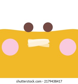 Cute emoticon with kawaii expression on a white background illustration hand drawn