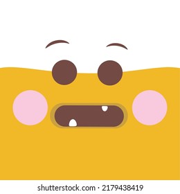 Cute emoticon with kawaii expression on a white background illustration hand drawn