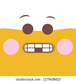 Cute emoticon with kawaii expression on a white background illustration hand drawn