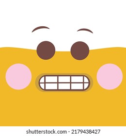 Cute emoticon with kawaii expression on a white background illustration hand drawn