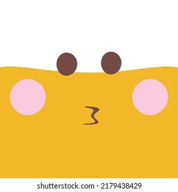 Cute emoticon with kawaii expression on a white background illustration hand drawn