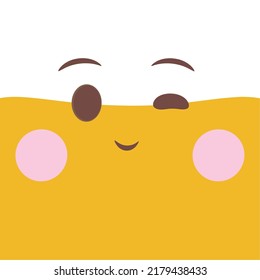 Cute emoticon with kawaii expression on a white background illustration hand drawn