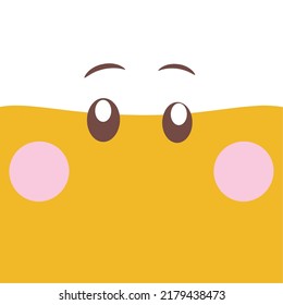Cute emoticon with kawaii expression on a white background illustration hand drawn