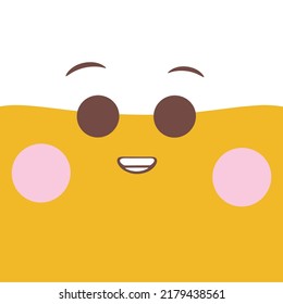 Cute emoticon with kawaii expression on a white background illustration hand drawn