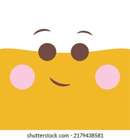 Cute emoticon with kawaii expression on a white background illustration hand drawn