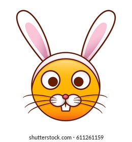 Cute Emoticon Rabbit Costume Easter Holidays Stock Vector (Royalty Free ...