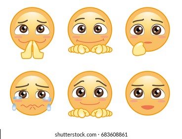 Cute emoticon set / Vector material for web