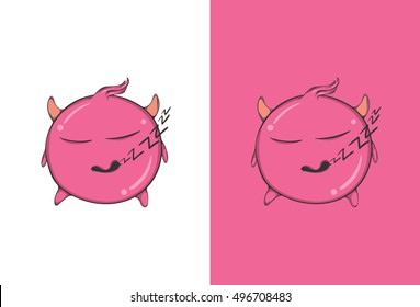 Cute Emoticon Sleeping . Highly detailed vector illustration
