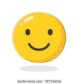 Cute Emoticon smile. Cartoon Isolated vector illustration on white background