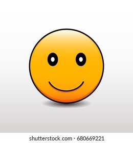 Cute emoticon smiling. Vector emoji smiley