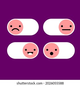 botón de emoticono lindo toogle activado la ilustración de la colección