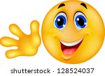 Cute emoticon waving hand