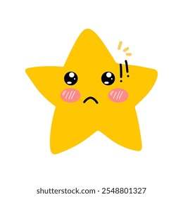 cute emoticon. wink kawaii exspression face star. emoticon sticker