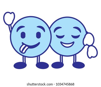 cute   emoticons hugging happy tongue out character blue
