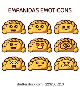 CUTE EMOTICONS SET OF EMPIDAS LATINA FOOD