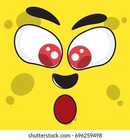 cute emotion square face background