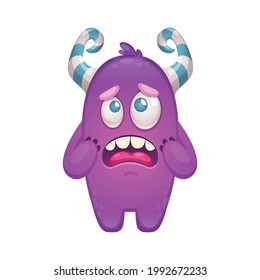 Cute emotional cartoon creature on white background vector illustration