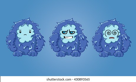 Cute emotional yeti set