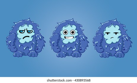 Cute emotional yeti set