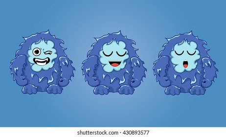 Cute emotional yeti set