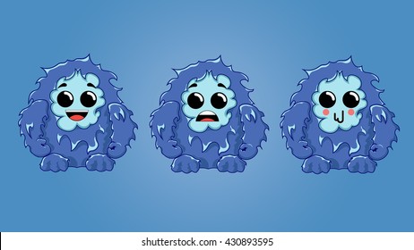 Cute emotional yeti set
