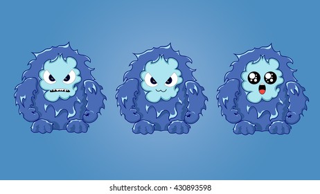 Cute emotional yeti set