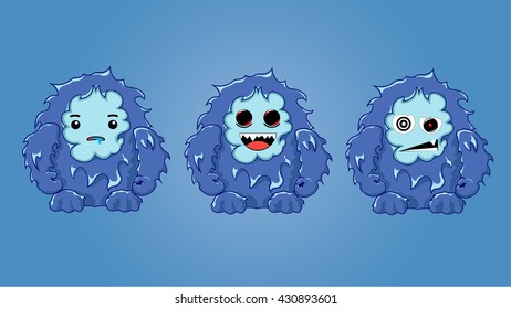 Cute emotional yeti set