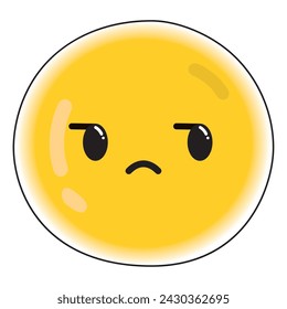 Cute emotionless emoji icon Vector illustration