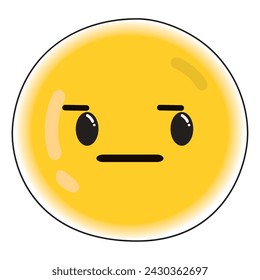 Cute emotionless emoji icon Vector illustration