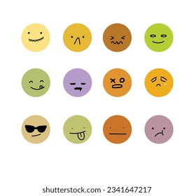 Cute emotions vector illustration. Emoticons sticker for decoration, journaling, diary and many more.