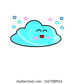 cute emotive cloud vector for clip arts ,mascot and icon