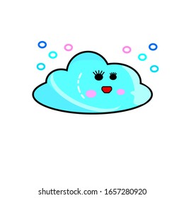 cute emotive cloud vector for clip arts ,mascot and icon