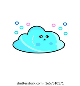 cute emotive cloud vector for icon mascot logo and sticker