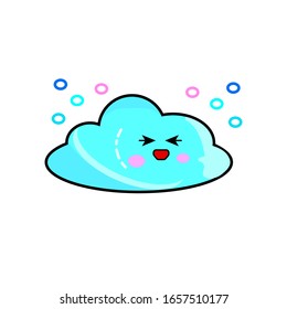 cute emotive cloud vector for icon mascot logo and sticker