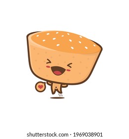 cute empada mascot. vector illustration of traditional brazilian snacks