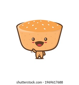 cute empada mascot. vector illustration of traditional brazilian snacks